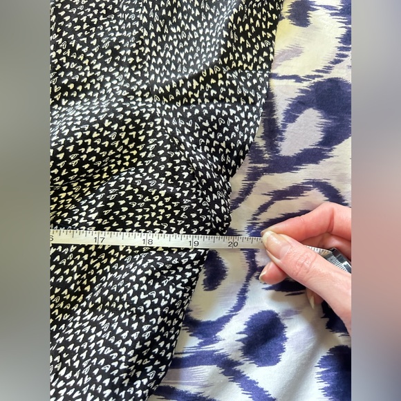 Loft Black White Heart Print Short Sleeve Tie Waist Summer Crop Jumpsuit - Picture 5 of 9